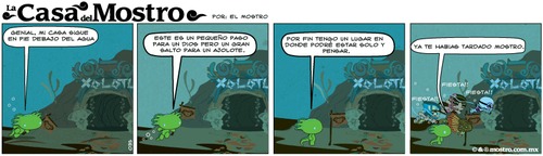 Cartoon: La casa de mostro (medium) by mostro tagged vector,eagle,aguila,mostro,azteca,mexica,aztec,comic,strip,tira,comica,ajolote