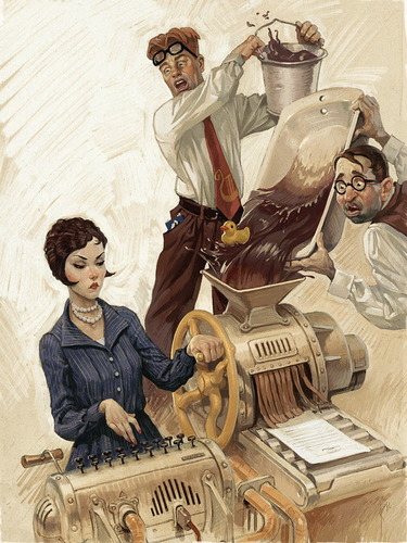Cartoon: Writers and proof-reader (medium) by waldemar_kazak tagged writer