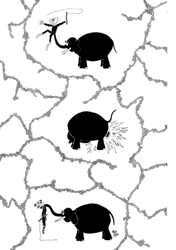 Cartoon: Circus II (medium) by van der Tipa tagged elephant,arena