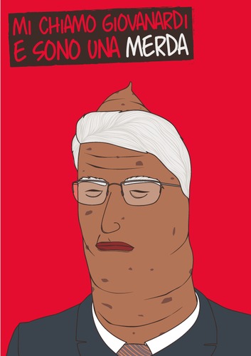 Cartoon: Mi chiamo Giovanardi... (medium) by elmoro tagged satira,humor,digital,italian,political,giovanardi,shit