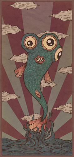Cartoon: trips and fish (medium) by elmoro tagged illustration,illustrator,digital,vector,psychedelic,trip,art