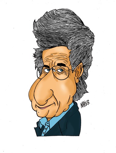 Cartoon: A. B. Yehoshua (medium) by Nayer tagged yehoshua,israel,writer,talal,nayer,sudan,novelist