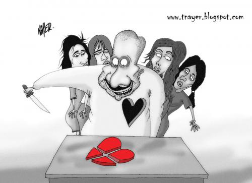 Cartoon: Cheat (medium) by Nayer tagged man,woman,cheat,fake,love