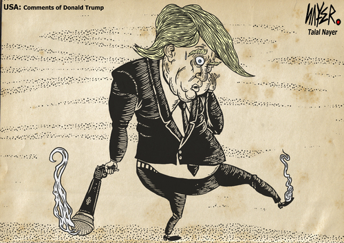 Cartoon: Comments Of Trump (medium) by Nayer tagged trump,america,usa,american,election,elections,gop,republican,party,republicans