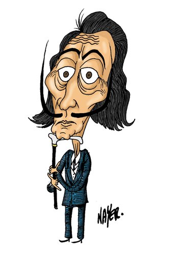 Cartoon: Dali (medium) by Nayer tagged dali,spain,spanish,catalan,catalonia,surrealist,painter