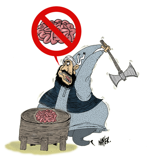 Cartoon: Extremism (medium) by Nayer tagged perception,religious,extremism,religion,god,islam,talban