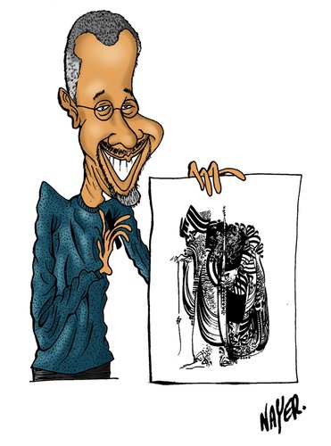 Cartoon: Hassan Musa (medium) by Nayer tagged hassan,musa,france,cartoonist,nayer,sudan