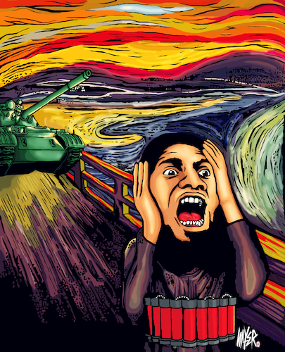 Cartoon: Islamic Rage Boy (medium) by Nayer tagged terrorism