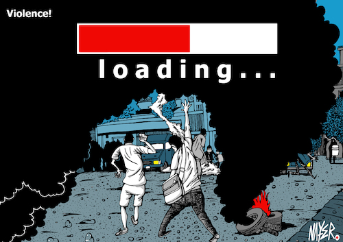 Cartoon: Violence (medium) by Nayer tagged violence,loading