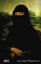 Cartoon: La Gioconda Mona Lisa (small) by Nayer tagged la,gioconda,mona,lisa,da,vinci,islam,conflict,civilizations,terrorism