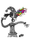 Cartoon: Suicide (small) by Nayer tagged suicide,clown,gun,shell,bullet,blood,sad,sadness,colors