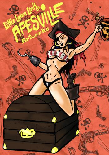 Cartoon: Jackie O Sparrow (medium) by Christian Nörtemann tagged pirat,pin,up