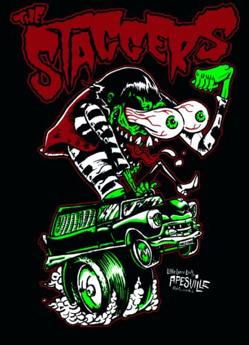 Cartoon: the staggers shirt design (medium) by Christian Nörtemann tagged hot,rod