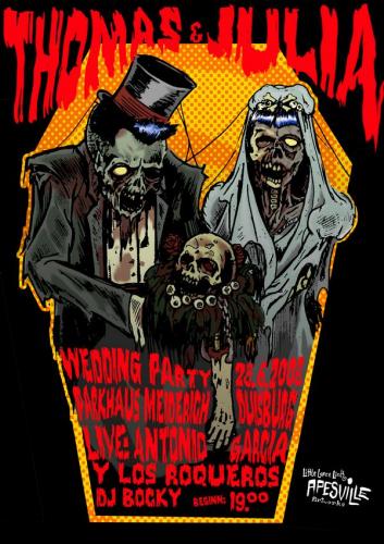 Cartoon: zombie wedding invitation card (medium) by Christian Nörtemann tagged wedding,zombie