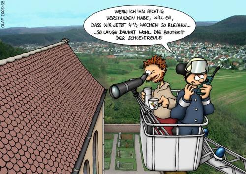 Cartoon: Kirchendach (medium) by ralfschnellegmxde tagged birding,vogelbeobachtung,vögel