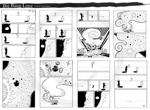 Cartoon: Big Bang Love (medium) by Dirk ESchulz tagged big,bang,urknall,liebe,kuss,beziehung,enstehungstheorie
