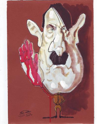 Cartoon: Adolf Hitler (medium) by zed tagged caricature,portrait,reich,germany,nazi,hitler,adolf