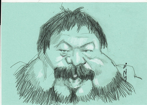 Cartoon: Ai Weiwei (medium) by zed tagged ai,weiwei,china,artist,activist,portrait,caricature