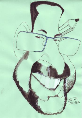 Cartoon: Amorim (medium) by zed tagged amorim,brazil,cartoonist,portrait,caricature