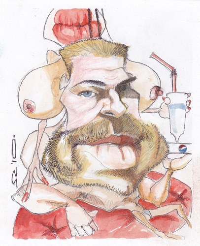 Cartoon: Brad Pitt (medium) by zed tagged brad,pitt,usa,actor,movie,hollywood,film,oscar,portrait,caricature