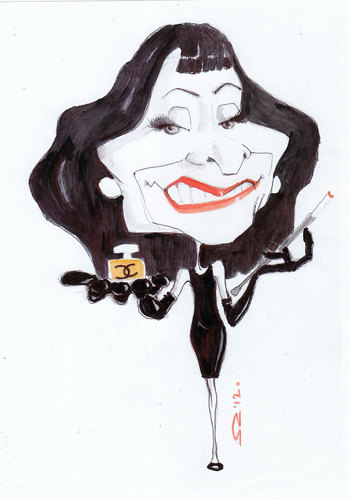 Cartoon: coco chanel (medium) by zed tagged designer,brand,fashion,parfume,caricature,portrait,paris,france,chanel,bonheur,gabrielle