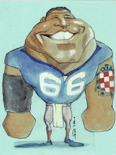 Cartoon: david diehl (medium) by zed tagged david,diehl,croatia,usa,american,football,sport,portrait,caricature