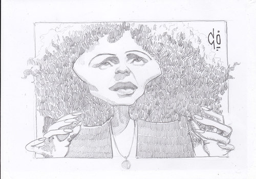 Cartoon: Edith Piaf (medium) by zed tagged edith,piaf,paris,france,music,singer,portrait,caricature