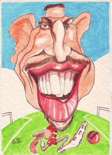 Cartoon: Franck Ribery (medium) by zed tagged franck,ribery,football,star,king,bayern,player,famous,people