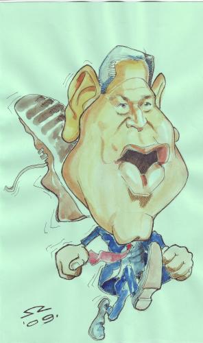 Cartoon: George W. Bush (medium) by zed tagged george,bush,politician,president,usa,portrait
