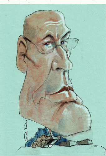 Cartoon: henry paulson (medium) by zed tagged caricature,portrait,business,str,wall,sachs,goldman,treasury,secretary,banker,usa,paulson,henry