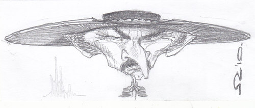 Cartoon: Lee Van Cleef (medium) by zed tagged lee,van,cleef,usa,actor,movie,hollywood,film,western,portrait,caricature
