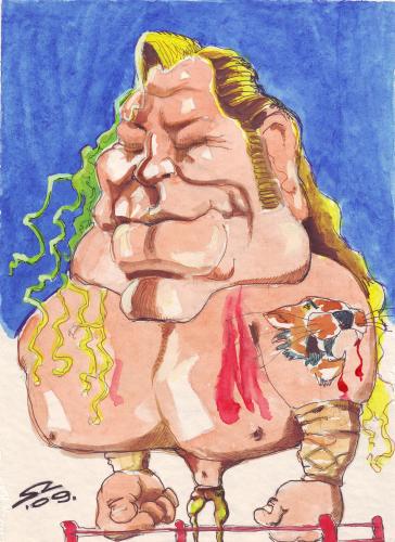 Cartoon: Mickey Rourke (medium) by zed tagged mickey,rourke,wrestling,hollywood,actor,movies,portrait,famous,people,star