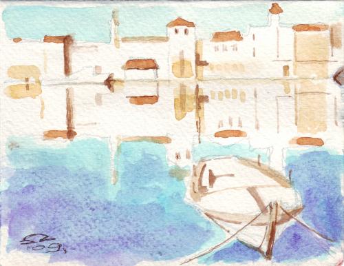 Cartoon: My town (medium) by zed tagged my,town,home,nature,sea,sun,croatia,world