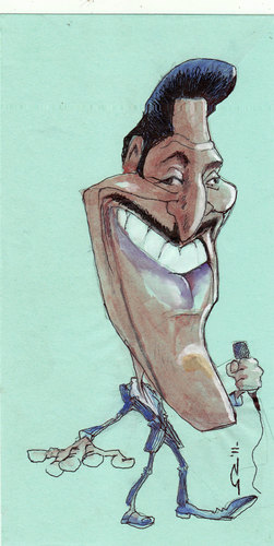 Cartoon: Sammy Davis jr (medium) by zed tagged sammy,davis,junior,usa,singer,actor,rat,pack,portrait,caricature