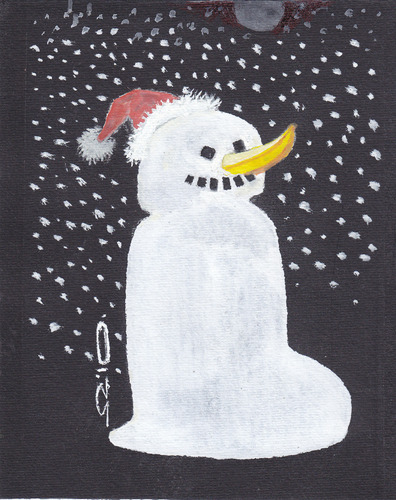Cartoon: Schneemann (medium) by zed tagged snowman,global,warming,banana,weather,nature