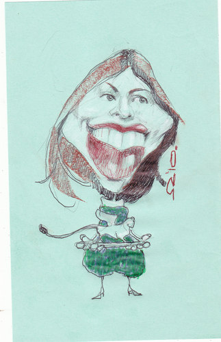 Cartoon: Sofia Coppola (medium) by zed tagged sofia,coppola,usa,film,actress,screen,writer,francis,ford,venetia,italy,mostra,golden,lion,portrait,caricature