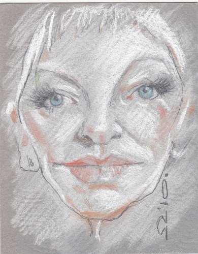 Cartoon: Annie Lennox (medium) by zed tagged annie,lennox,scotland,musician,artist,portrait,caricature