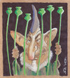 Cartoon: Hamid Karzai (small) by zed tagged hamid,karzai,afghanistan,president,politician,portrait,caricature