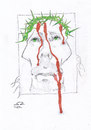 Cartoon: The suffering Jesus (small) by zed tagged jesus betlehem palestine israel suffer love bible