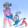 Cartoon: UE UE! (small) by cris tagged merkel,sarkozy,die,zeit,eu,ue,politik,europa,krise