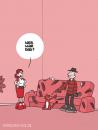 Cartoon: Wer war das? (small) by Flix tagged mann,frau,katze,sofa