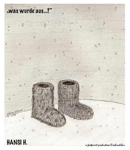 Cartoon: was wurde aus hansi h.? (medium) by schmidibus tagged schönling,sänger,hansi,hinterseer,nationalheiliger,schifahrer,barde,tirol,pelzstiefel,blond,mähne