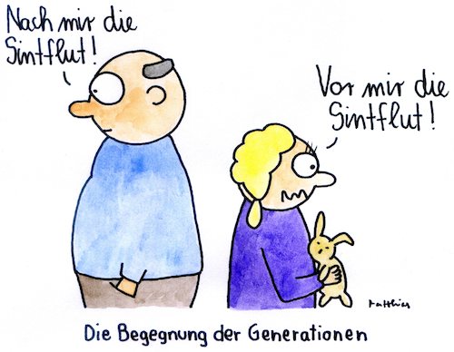 Cartoon: Begegnung der Generationen (medium) by Matthias Schlechta tagged klima,klimawandel,erderwärmung,wetter,temperatur,eisschmelze,anstieg,meeresspiegel,sintflut,flut,pole,polkappen,südpol,nordpol,jung,alt,thunberg,generationen,natur,naturkatastrophe,klima,klimawandel,erderwärmung,wetter,temperatur,eisschmelze,anstieg,meeresspiegel,sintflut,flut,pole,polkappen,südpol,nordpol,jung,alt,thunberg,generationen,natur,naturkatastrophe