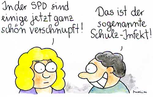 Cartoon: Der Schulz-Infekt (medium) by Matthias Schlechta tagged spd,regierung,groko,sondierungen,parteitag,abstimmung,verhandlungen,koalitionsverhandlungen,nachverhandlungen,spd,regierung,groko,sondierungen,parteitag,abstimmung,verhandlungen,koalitionsverhandlungen,nachverhandlungen