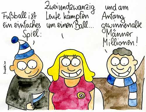 Cartoon: Ein einfaches Spiel (medium) by Matthias Schlechta tagged fußball,spiel,wm,fifa,uefa,korruption,weltmeisterschaft,fußballweltmeisterschaft,funktionäre,vergabe,vorteilsannahme,verdacht,ermittlung