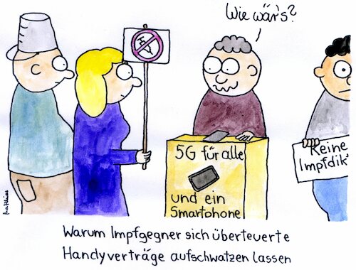 Cartoon: Impfgegner und Handyverträge (medium) by Matthias Schlechta tagged corona,covid,impfen,impfung,impfgegner,impfquote,nebenwirkungen,langzeitfolgen,longcovid,mobilfunk,mobilfunkvetrag,handy,handyvertrag,smartphone,2g,3g,4g,5g,corona,covid,impfen,impfung,impfgegner,impfquote,nebenwirkungen,langzeitfolgen,longcovid,mobilfunk,mobilfunkvetrag,handy,handyvertrag,smartphone,2g,3g,4g,5g