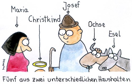 Cartoon: Weihnachten nach Corona-Regeln (medium) by Matthias Schlechta tagged weihnachten,krippe,christkind,christi,geburt,advent,maria,josef,ochse,esel,corona,regeln,covid,pandemie,infektionsketten,weihnachten,krippe,christkind,christi,geburt,advent,maria,josef,ochse,esel,corona,regeln,covid,pandemie,infektionsketten