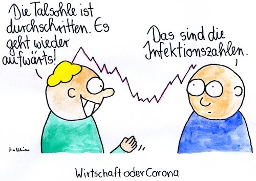 Cartoon: Wirtschaft oder Corona (medium) by Matthias Schlechta tagged corona,wirtschaft,volkswirtschaft,covid,sars,zweite,welle,talsohle,aufschwung,rezession,infektion,infektionszahlen,corona,wirtschaft,volkswirtschaft,covid,sars,zweite,welle,talsohle,aufschwung,rezession,infektion,infektionszahlen