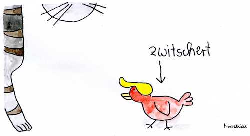 Cartoon: Zwitschert (medium) by Matthias Schlechta tagged trump,twitter,usa,trump,twitter,usa