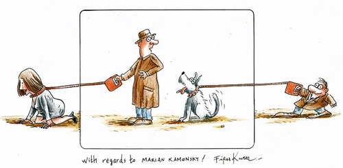 Cartoon: Dog_2 (medium) by firuzkutal tagged kamensky,humor,tiere,hund,tier,hunde,haustiere,gassi,leine,mistress,wife,dwerg,kutal